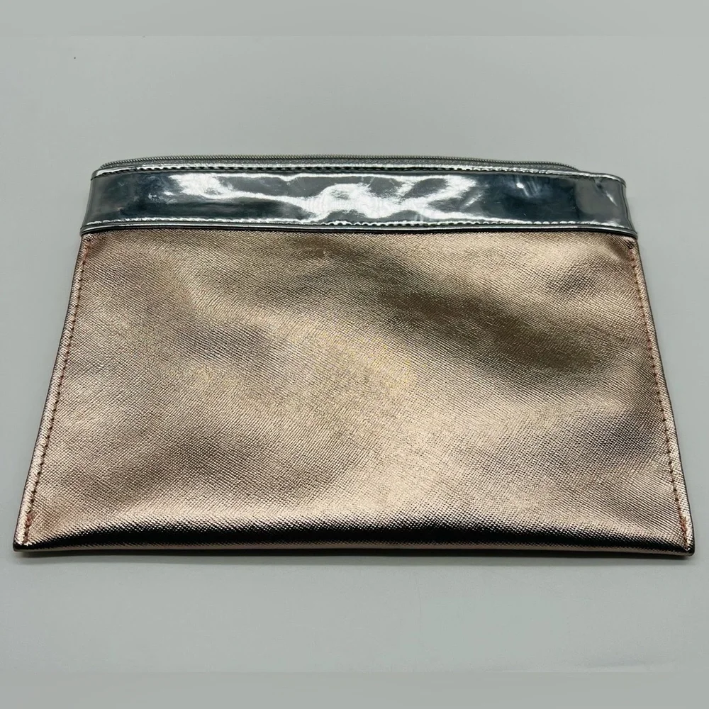 It Cosmetics rose gold and silver makeup bag